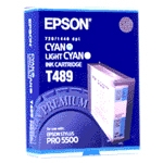 Epson T489 cartouche d'encre cyan clair / cyan (d'origine) C13T489011 025450
