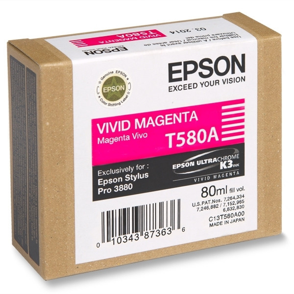 Epson T580A cartouche d'encre magenta intense (d'origine) C13T580A00 025912 - 1