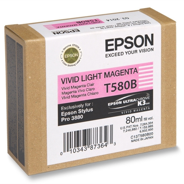 Epson T580B cartouche d'encre magenta clair intense (d'origine) C13T580B00 025927 - 1