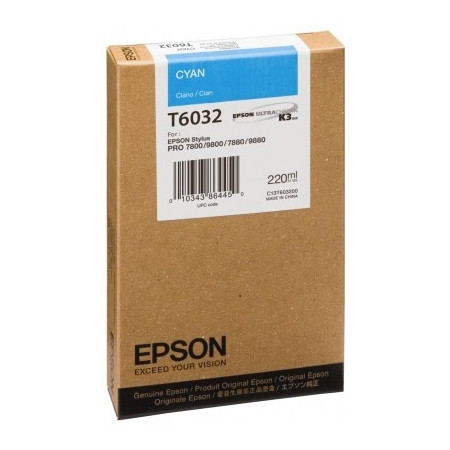 Epson T6032 cartouche d'encre cyan à haute capacité (d'origine) C13T603200 902557 - 1