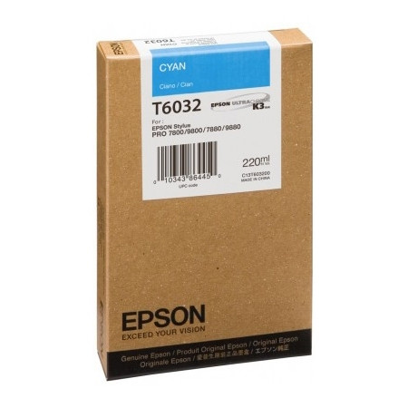 Epson T6032 cartouche d'encre cyan haute capacité (d'origine) C13T603200 026036 - 1