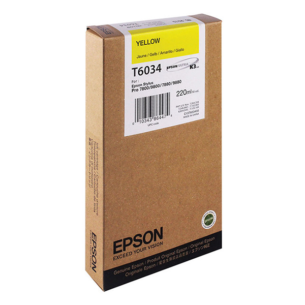 Epson T6034 cartouche d'encre jaune haute capacité (d'origine) C13T603400 026040 - 1