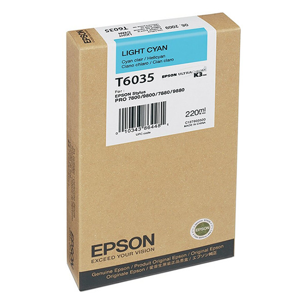 Epson T6035 cartouche d'encre haute capacité (d'origine) - cyan clair C13T603500 026042 - 1