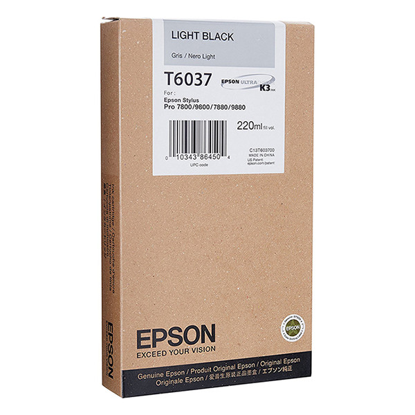Epson T6037 cartouche d'encre haute capacité (d'origine) -  noir clair C13T603700 026046 - 1