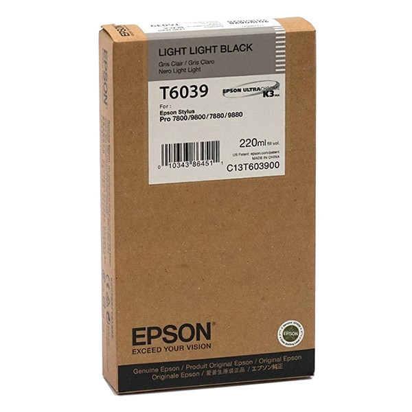 Epson T6039 cartouche d'encre noir extra clair haute capacité (d'origine) C13T603900 026048 - 1