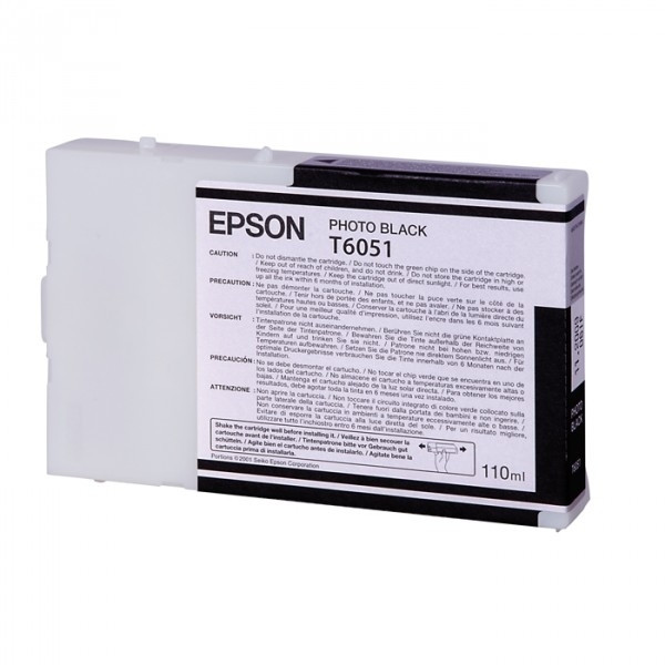 Epson T6051 cartouche photo d'encre noire (d'origine) C13T605100 026050 - 1