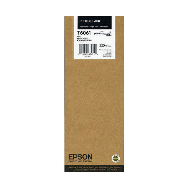 Epson T6061 cartouche photo d'encre noire haute capacité (d'origine) C13T606100 026066 - 1