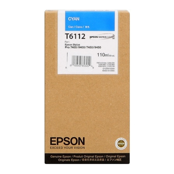Epson T6112 cartouche d'encre capacité standard (d'origine) - cyan C13T611200 026082 - 1