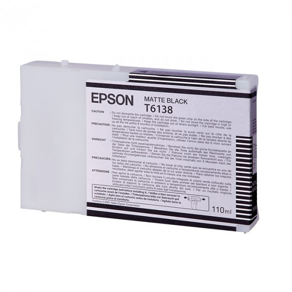 Epson T6138 cartouche d'encre (d'origine) - noir mat C13T613800 026104 - 1
