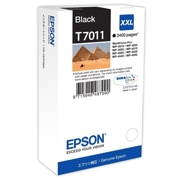 Epson T7011 cartouche d'encre noire capacité extra-haute (d'origine) C13T70114010 026400 - 1