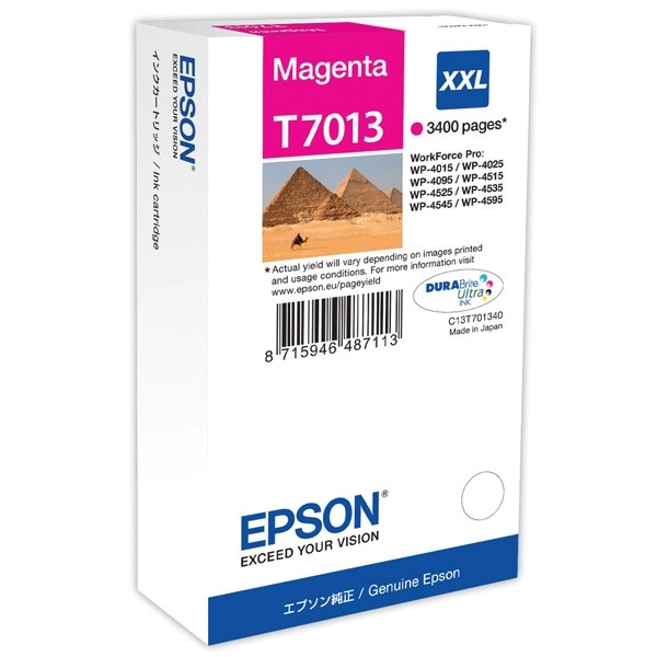 Epson T7013 cartouche d'encre magenta capacité extra-haute (d'origine) C13T70134010 902988 - 1