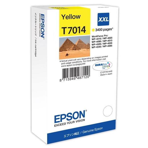 Epson T7014 cartouche d'encre jaune capacité extra-haute (d'origine) C13T70144010 026409 - 1