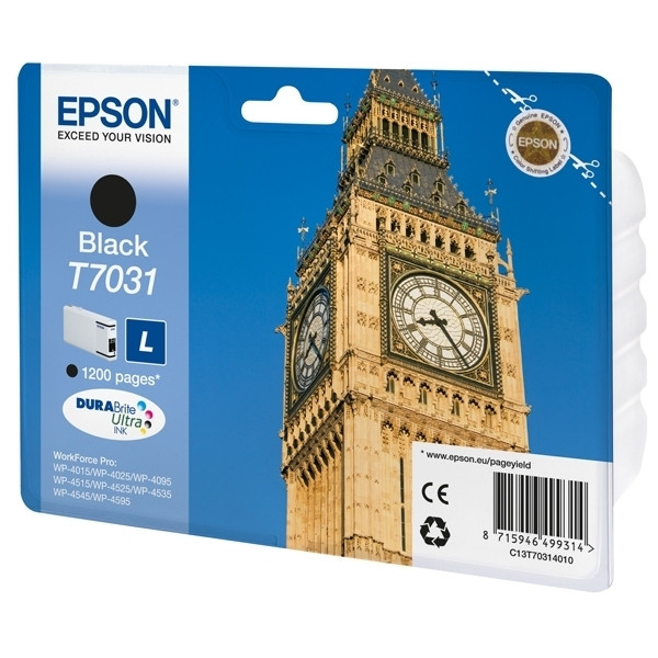 Epson T7031 cartouche d'encre noire (d'origine) C13T70314010 026424 - 1