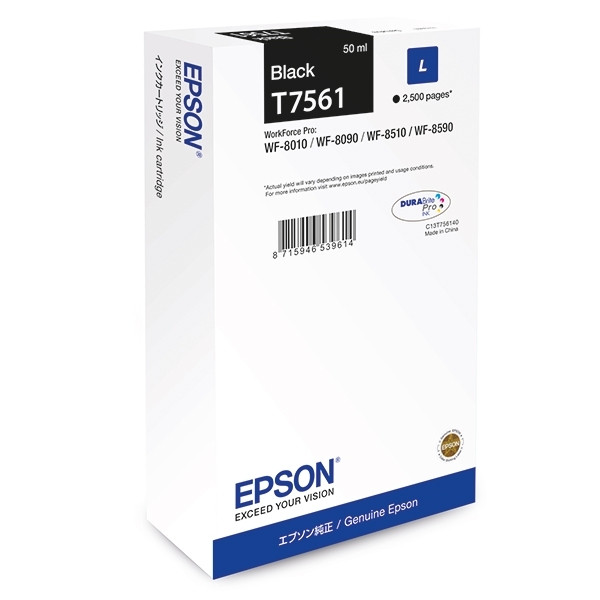 Epson T7561 cartouche d'encre Epson (d'origine) - noir C13T756140 026672 - 1