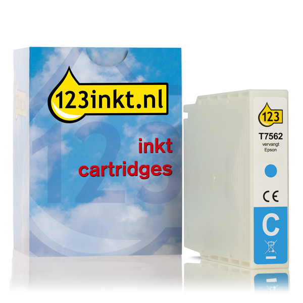 Epson T7562 cartouche d'encre cyan (marque 123encre) C13T756240C 026675 - 1