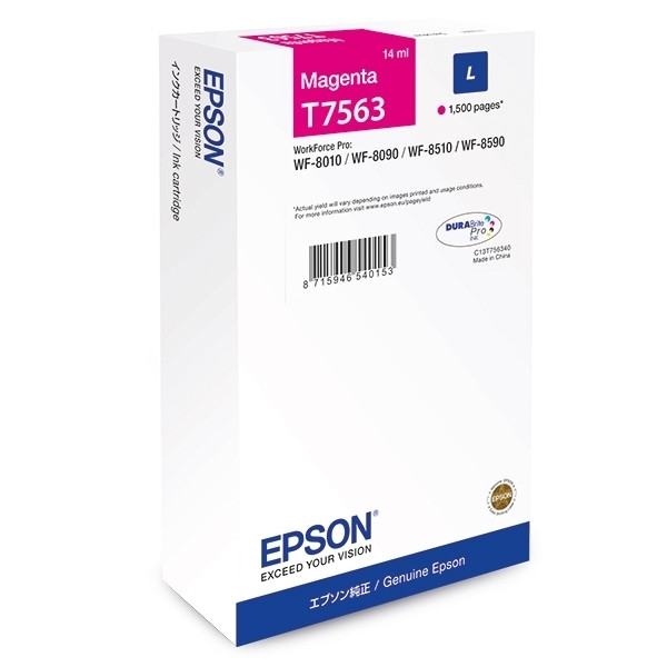 Epson T7563 cartouche d'encre (d'origine) - magenta C13T756340 026676 - 1