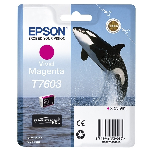 Epson T7603 cartouche d'encre magenta intense (d'origine) C13T76034010 026726 - 1
