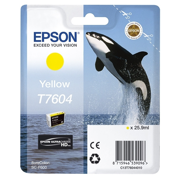 Epson T7604 cartouche d'encre jaune (d'origine) C13T76044010 026728 - 1