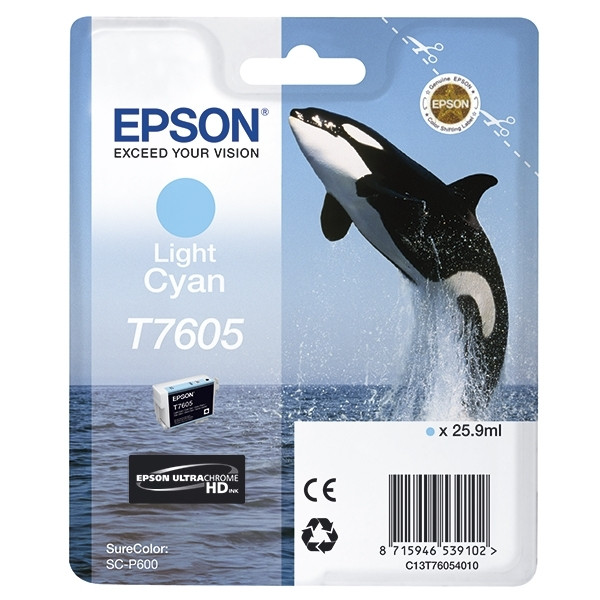 Epson T7605 cartouche d'encre cyan clair (d'origine) C13T76054010 026730 - 1