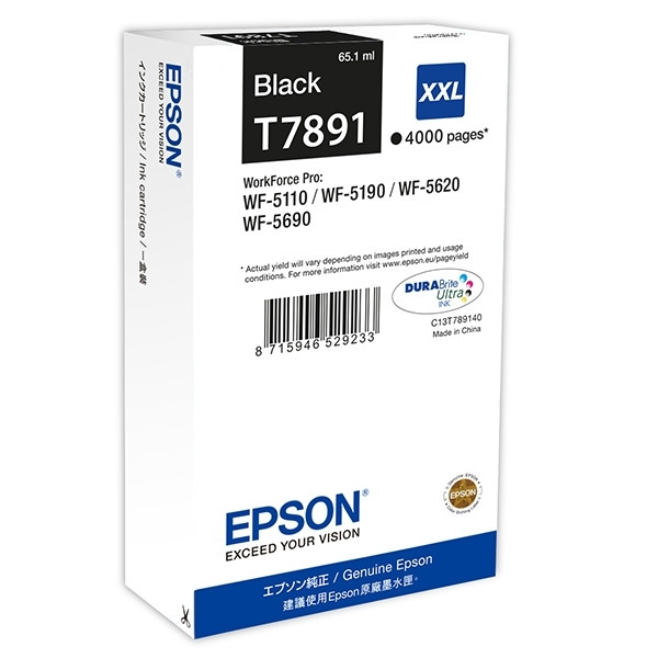 Epson T7891 cartouche d'encre noire capacité extra-haute (d'origine) C13T789140 026660 - 1