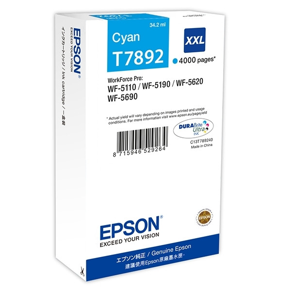 Epson T7892 cartouche d'encre extra haute capacité (d'origine) - cyan 026662 - 1