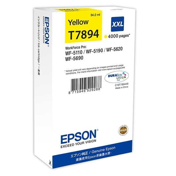 Epson T7894 cartouche d'encre extra haute capacité (d'origine) - jaune C13T789440 026666 - 1
