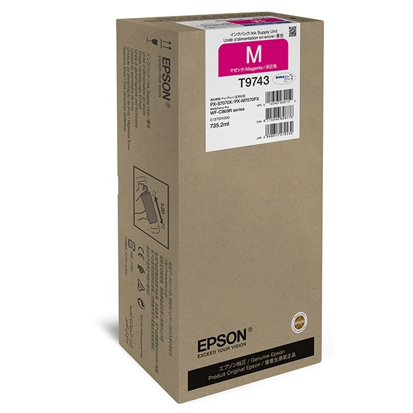 Epson T9743 cartouche d'encre magenta capacité extra-haute (d'origine) C13T974300 027054 - 1