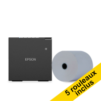 Epson TM-M30III (152) imprimante tickets de caisse avec wifi, Ethernet et Bluetooth avec 5 rouleaux de caisse Blue4est 80x80x12 - noir 832363