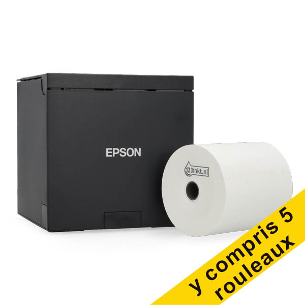 Epson TM-M30III imprimante tickets de caisse avec wifi, Ethernet et Bluetooth avec 5 rouleaux de caisse 80x80x12 blancs thermiques 831988 - 1
