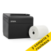 Epson TM-T20III (012) imprimante de reçus avec pack Ethernet et 5 rouleaux de caisse 80x80x12 blancs thermiques - noir 831986 - 1