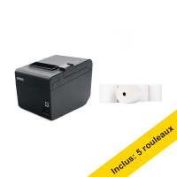 Epson TM-T20III (012) imprimante de reçus avec pack Ethernet et rouleau de caisse 123encre 80x80x12 thermo blanc (5 pièces) - noir  831986