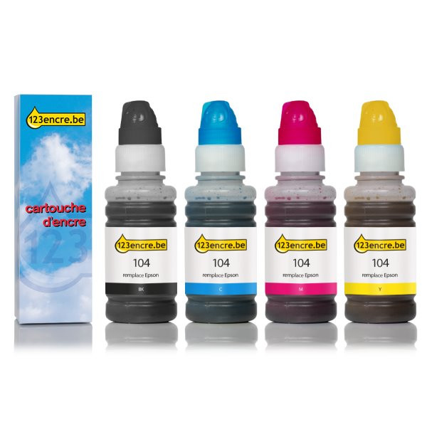 Epson offre : série 104 noir + 3 couleurs (marque 123encre) C13T00P640C 127083 - 1