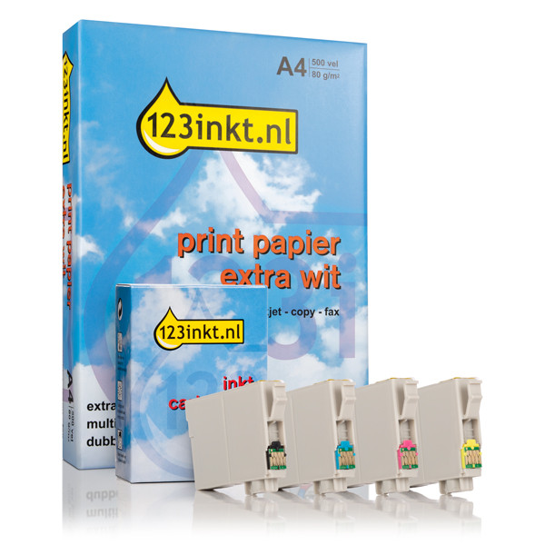 Epson offre : série 603 noir + 3 couleurs (marque 123encre) + ramette de papier 132201 - 1