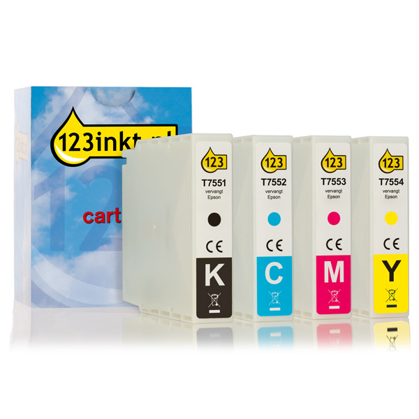Epson offre : série T755 (marque 123encre) - noir + 3 couleurs C13T755140C C13T755240C C13T755340C C13T755440C 127055 - 1