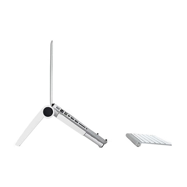 Ergoline Cricket support pliable pour tablette/ordinateur portable -  blanc/argent