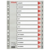 Esselte 100114 intercalaires en plastique A4 jan-déc (11 trous) - gris