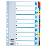 Esselte 100161 intercalaires A4 en carton avec 10 onglets (11 trous) 100161 203834