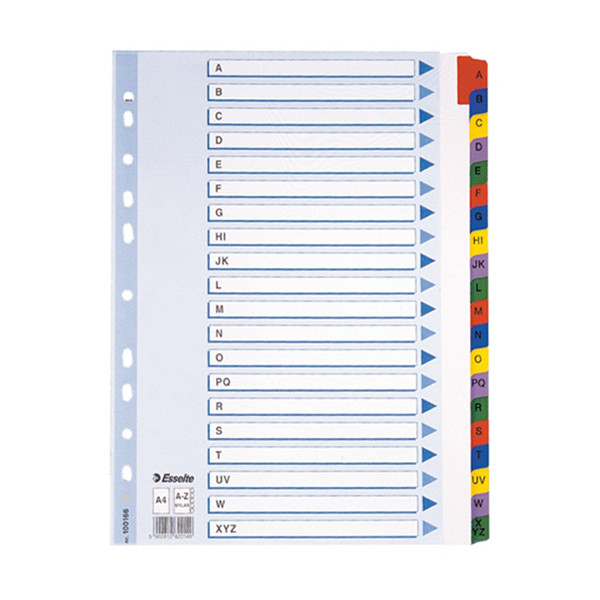 Esselte 100166 intercalaires A4 en carton avec onglets A-Z (11 trous) 100166 203844 - 1