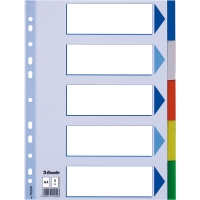 Esselte 15259 intercalaires en plastique A4 avec 5 onglets (11 trous) 15259 203798