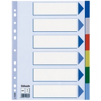 Esselte 15260 intercalaires colorés en plastique A4 avec 6 onglets (11 trous) 15260 203800