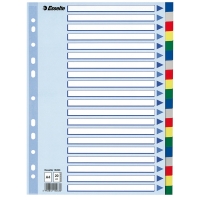 Esselte 15263 intercalaires en plastique A4 avec 20 onglets (11 trous) 15263 203806