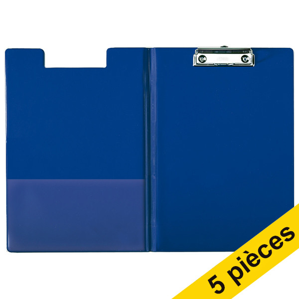 Offre : 5x Esselte porte-bloc avec rabat A4 format portrait - bleu 203989 - 1
