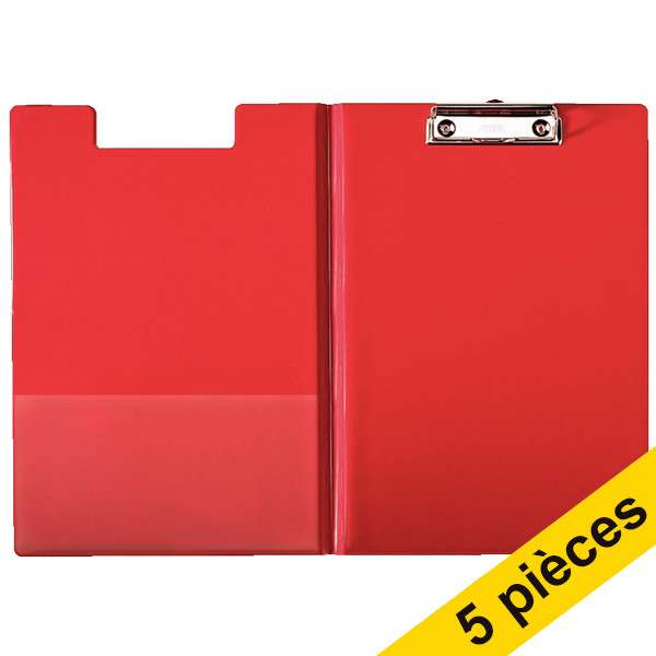Offre : 5x Esselte porte-bloc avec rabat A4 format portrait - rouge 203991 - 1