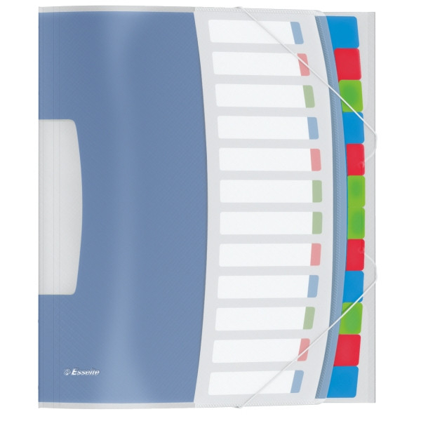Esselte VIVIDA trieur transparent (12 onglets) 624030 203260 - 1