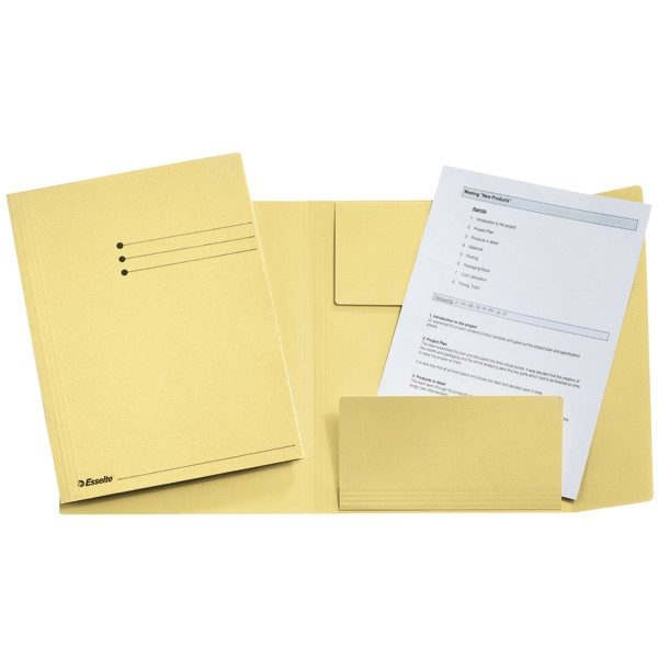 Esselte chemise 3 rabats folio couleur jaune avec imprimé (50 chemises) 1032306 203744 - 1