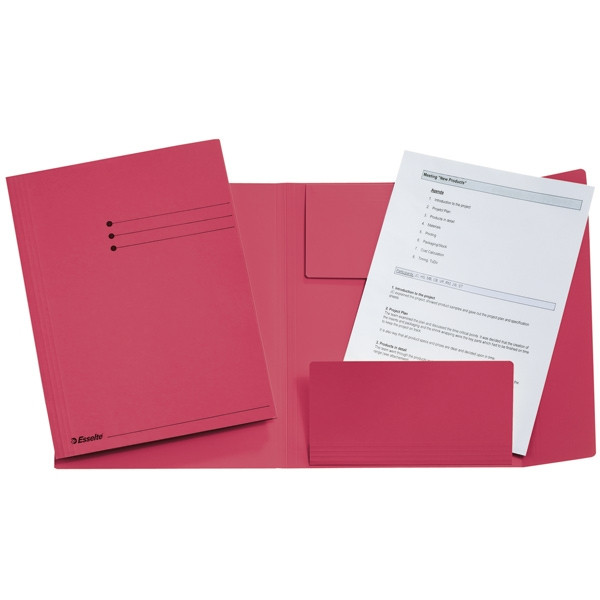 Esselte chemise 3 rabats folio couleur rouge avec imprimé (50 chemises) 1032315 203752 - 1