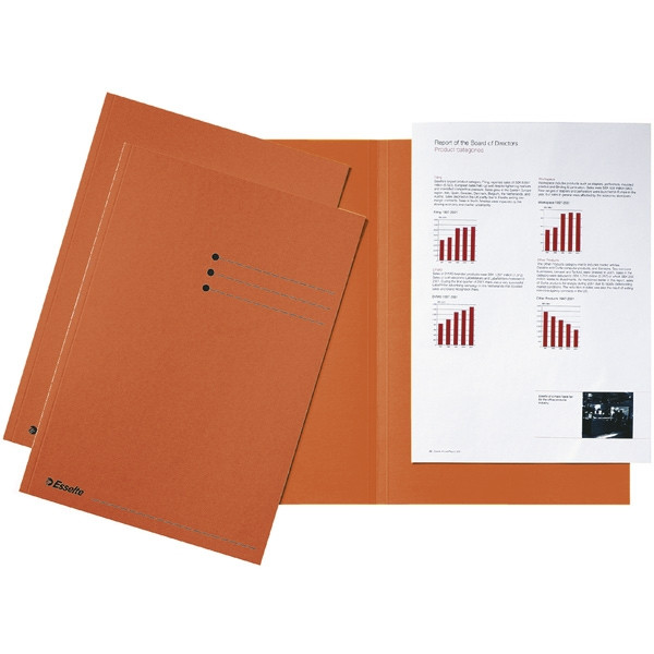 Esselte chemise carton avec bords égaux et indexage A4 (100 chemises) - orange 2113413 203614 - 1