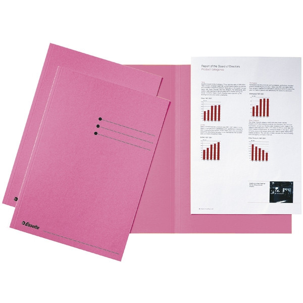 Esselte chemise carton avec bords égaux et indexage A4 (100 chemises) - rose 2113411 203610 - 1