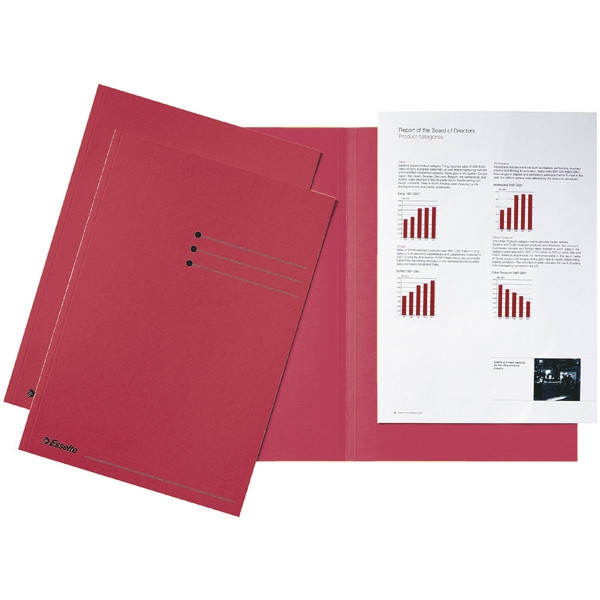 Esselte chemise carton avec bords égaux et indexage A4 (100 chemises) - rouge 2113415 203616 - 1