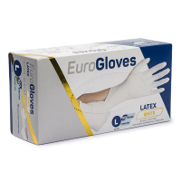 Eurogloves gants en latex taille L non-poudré (100 pièces) - blanc  SME00046